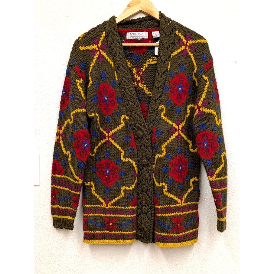 Vintage Karen Scott Hand Knit Cardigan