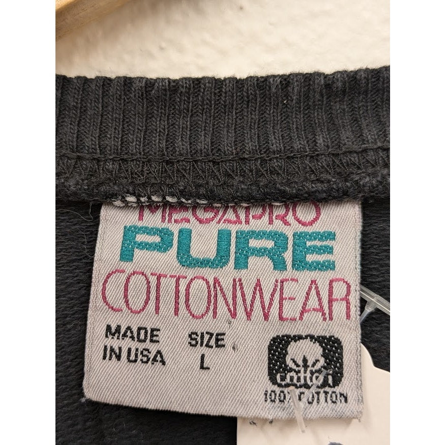 Mega Pro Pure Cottonwear black crewneck sweater