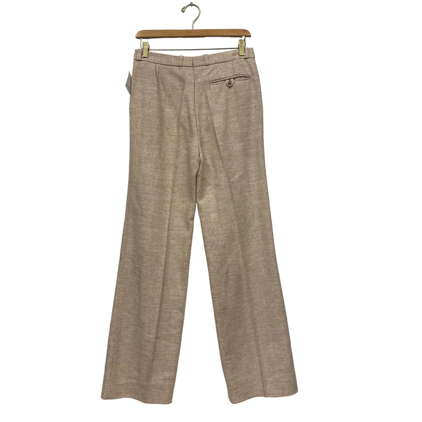 Vintage Tan Herringbone Wool Trousers