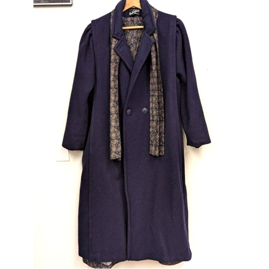 Vintage Miss NewYorker Navy Wool Overcoat