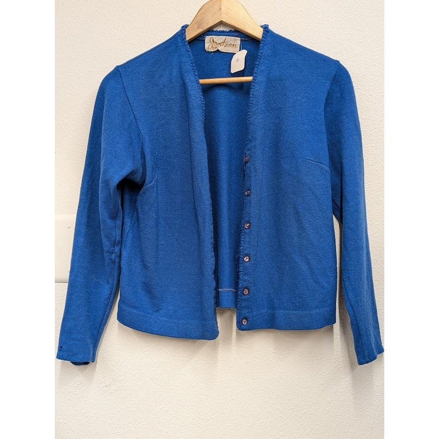 Vintage 60s Jantzen Blue Wool Cardigan