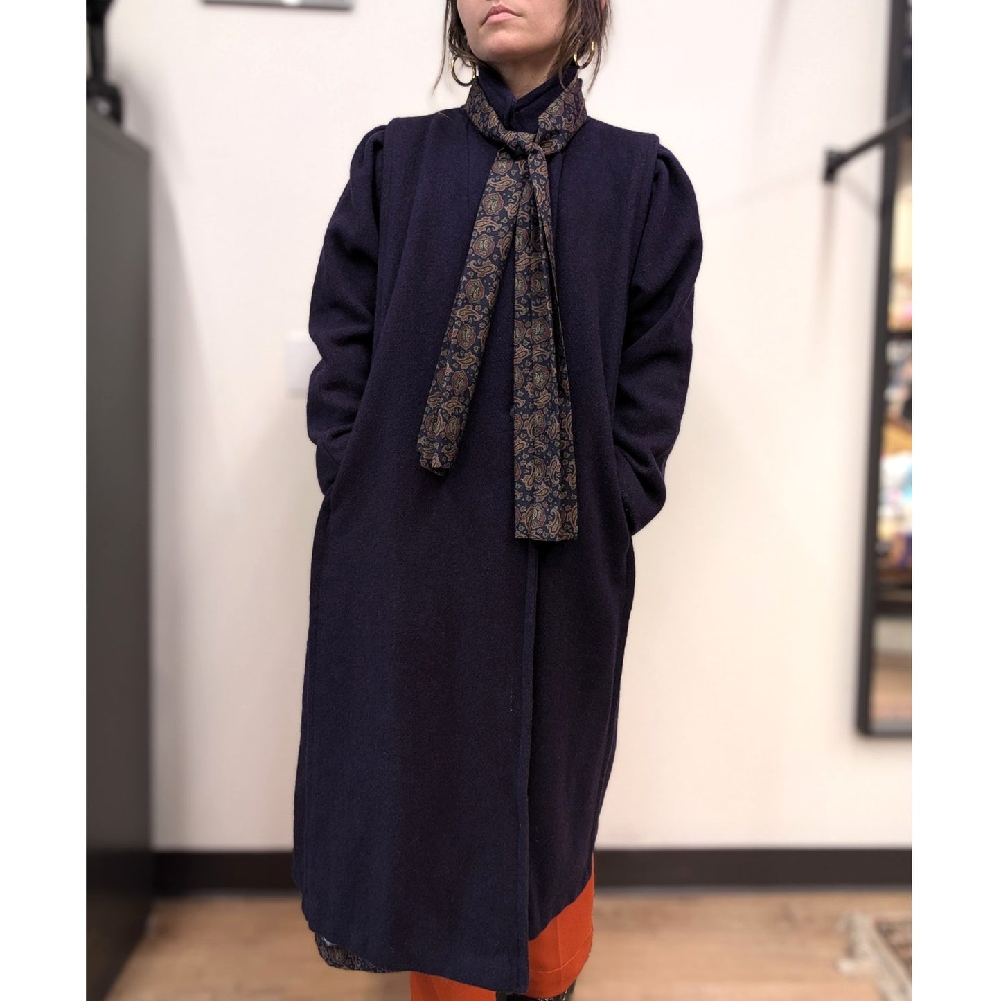 Vintage Miss NewYorker Navy Wool Overcoat