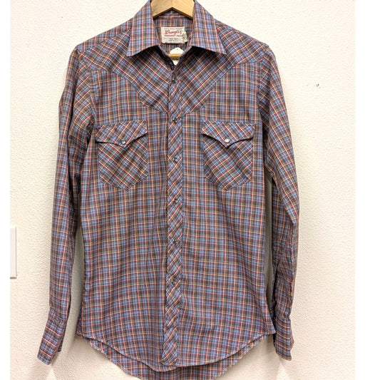 1990s Levi's plaid Western pearl snap up shirt