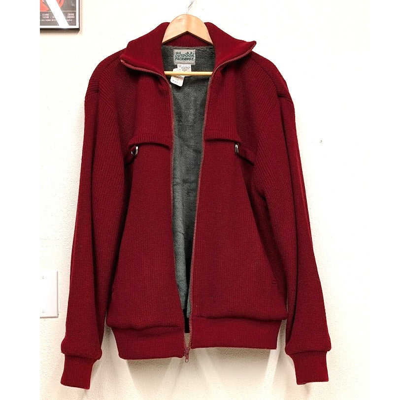 Outdoor Exchange Red Knit sweater jacket