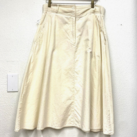 1980s Joan Harper Cream Corduroy Midi Skirt