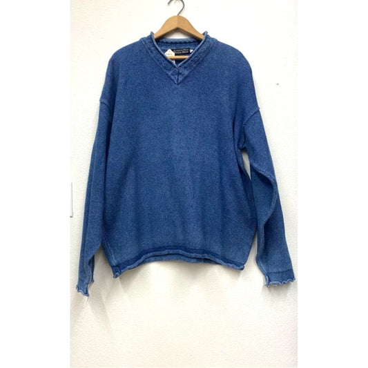 Antonio Fleri Denim Blues V-Neck Knit Sweater