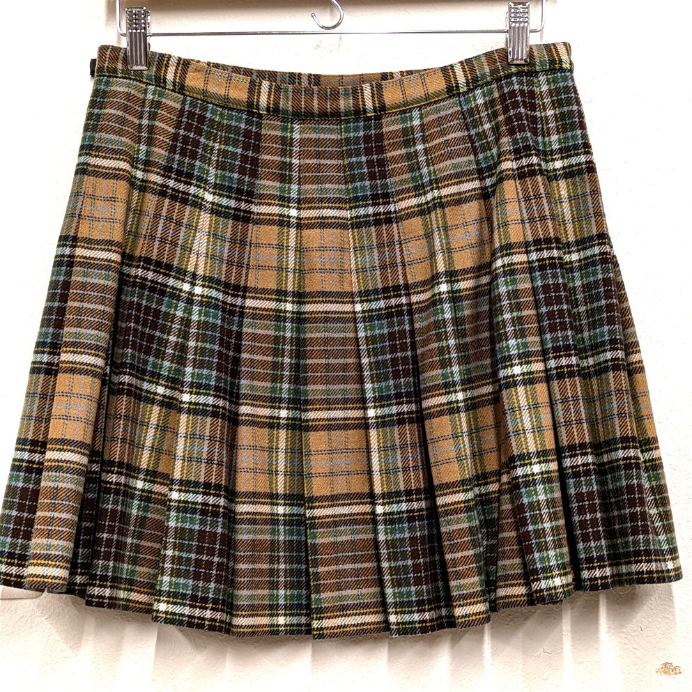 J.Crew Wool-Blend Plaid Kilt Skirt.