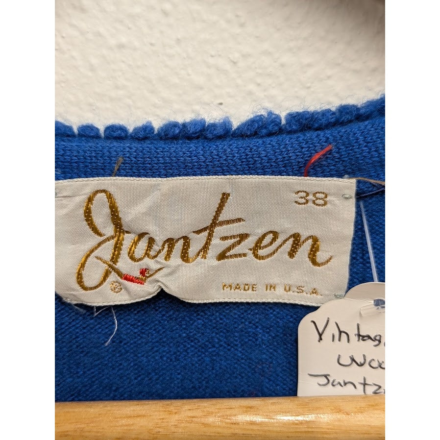 Vintage 60s Jantzen Blue Wool Cardigan