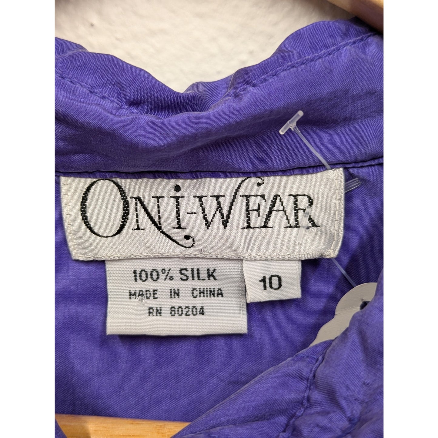 Vintage 100% silk Purple Oni Wear Blouse