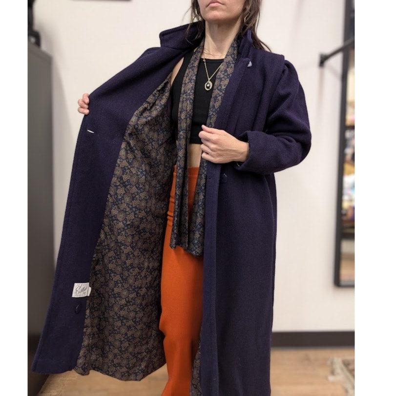 Vintage Miss NewYorker Navy Wool Overcoat