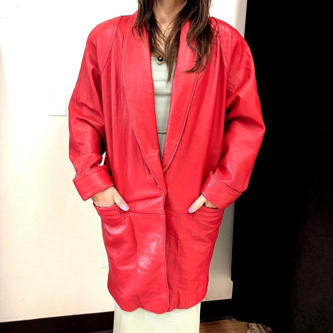 Wilson's 1980s oversized Red leather jacket