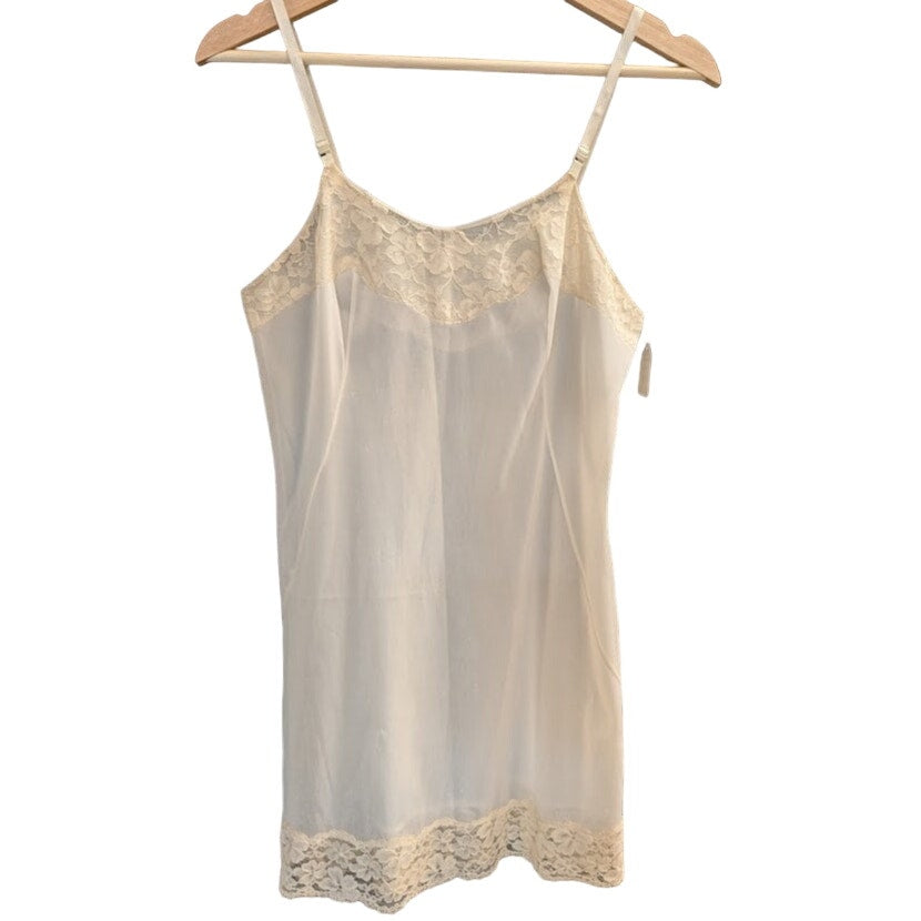 Vintage Ivory Lace-Detail Slip - Short & Sweet