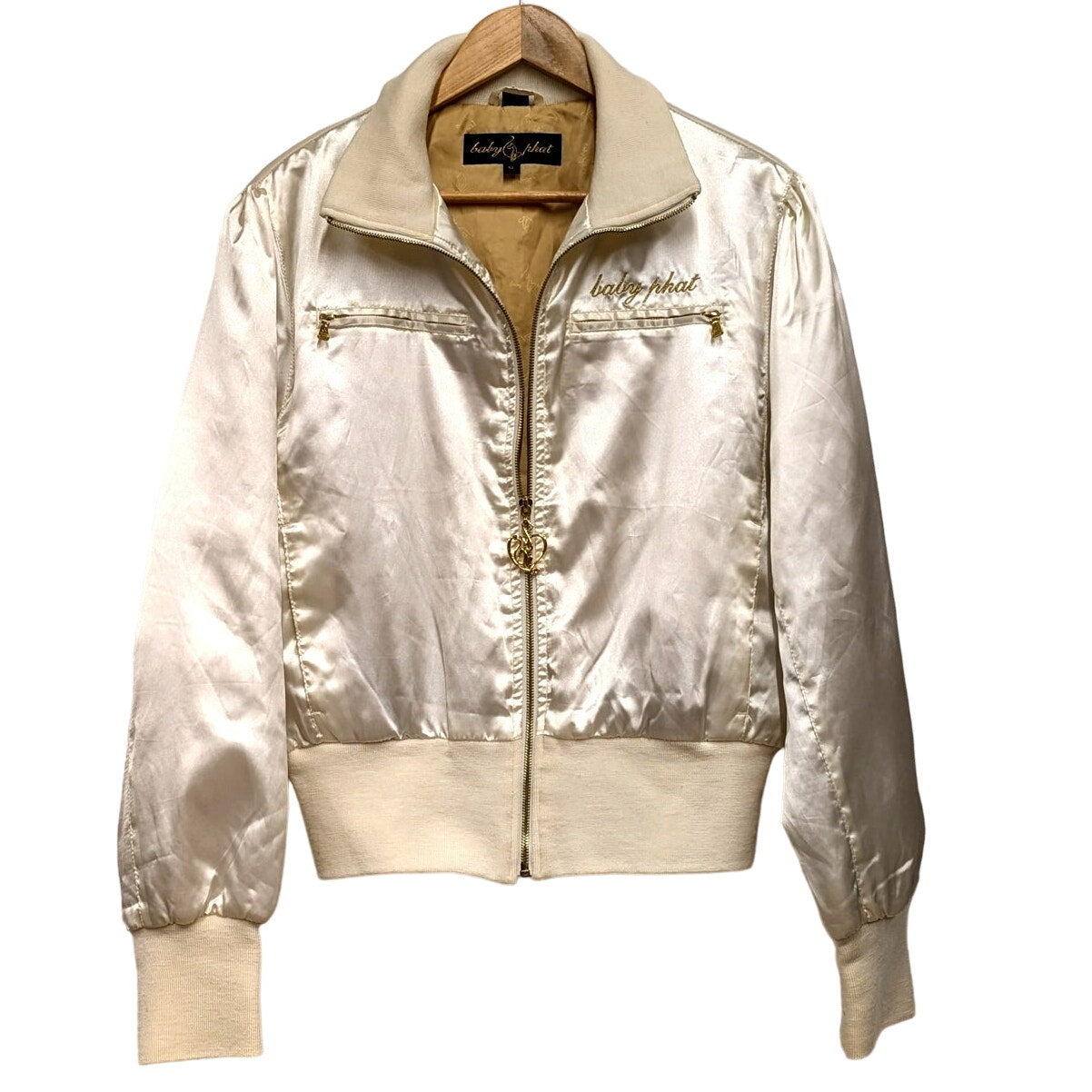 Y2K Baby Phat Ivory Bomber Jacket