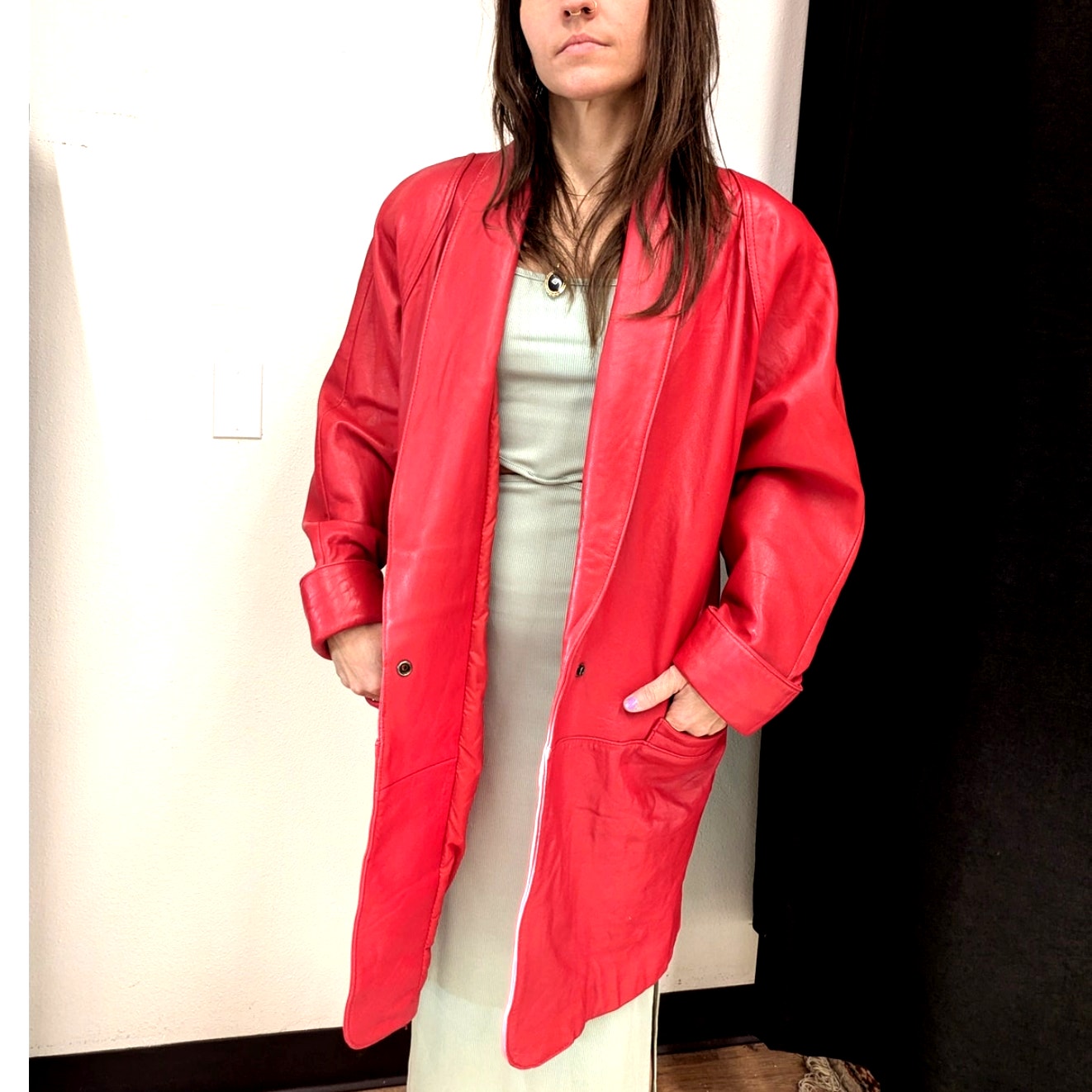 Wilson's 1980s oversized Red leather jacket