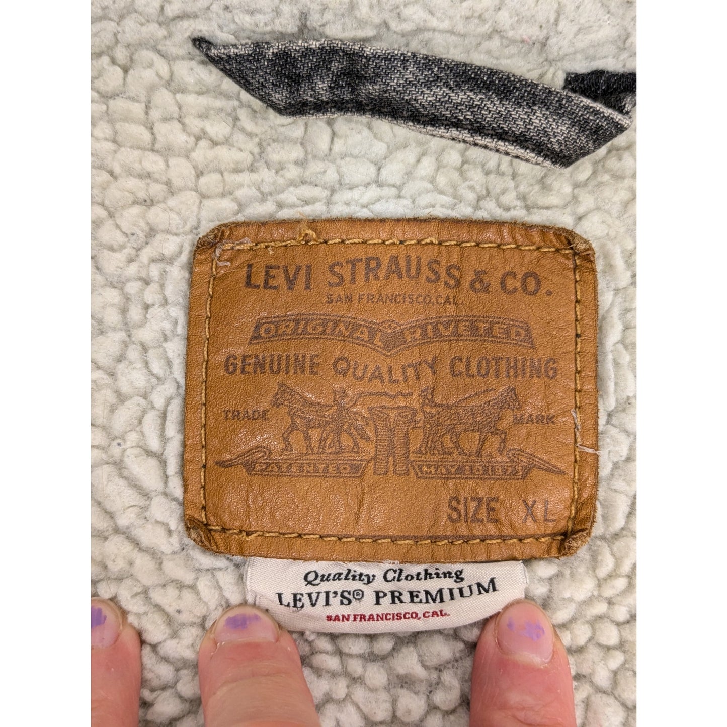 Levi's Sherpa Lined Black Stone Wash Denim Jacket