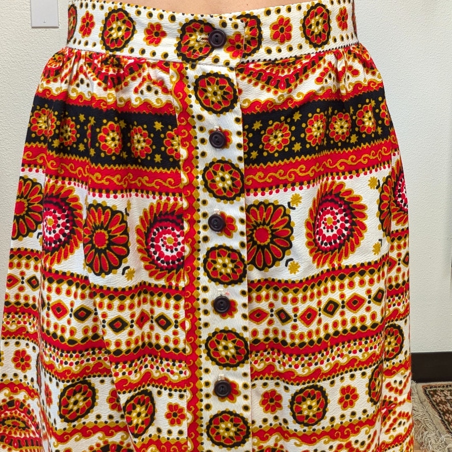 1970s Alex Colman Boho Maxi Skirt