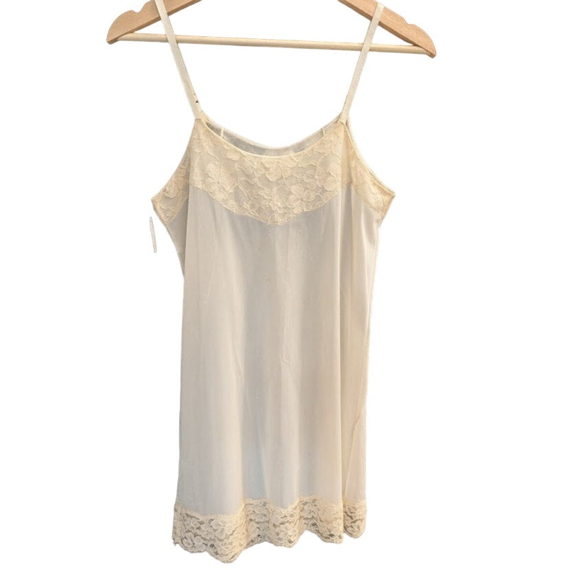 Vintage Ivory Lace-Detail Slip - Short & Sweet