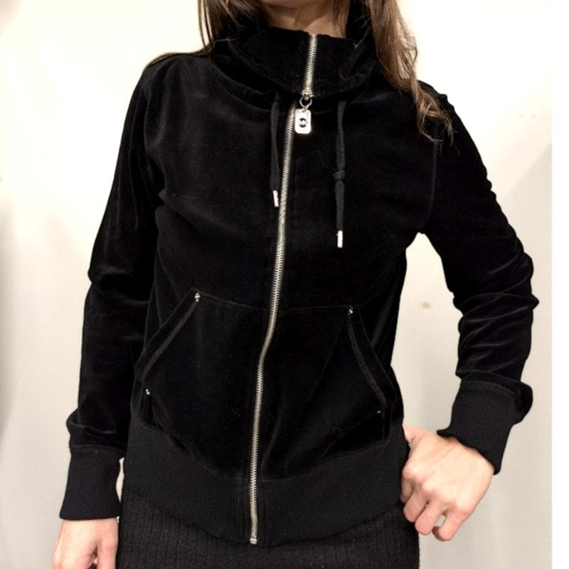 Michael Kors Black Velour Track jacket