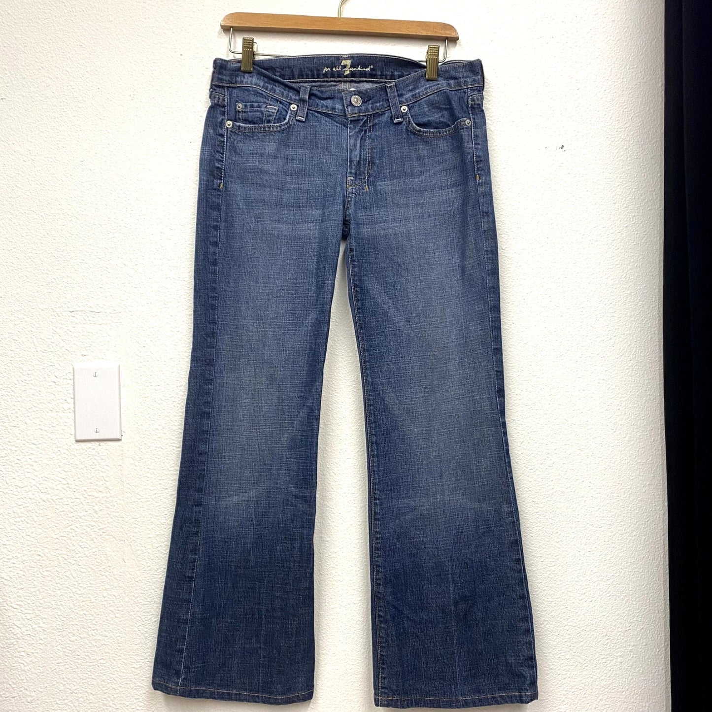 Mid Wash 7 for All Mankind Wide Leg Jeans