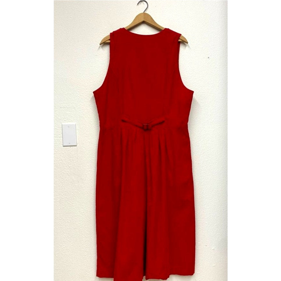 90s Red Corduroy Summer Dress