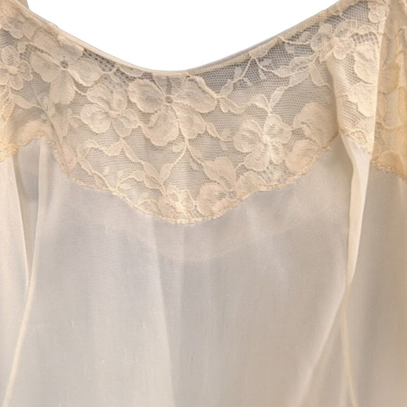 Vintage Ivory Lace-Detail Slip - Short & Sweet